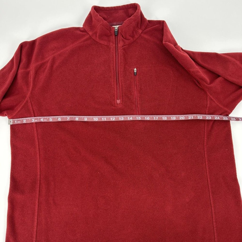 L.L. Bean Fleece‎ Jacket Men's Red XL Long Sleeve 1/4 Zip Pullover Zipper Pocket - Picture 6 of 7
